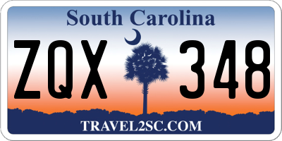 SC license plate ZQX348