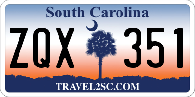 SC license plate ZQX351
