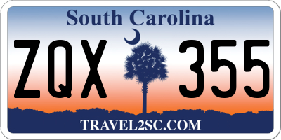 SC license plate ZQX355