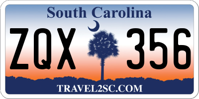 SC license plate ZQX356