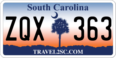 SC license plate ZQX363