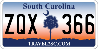 SC license plate ZQX366