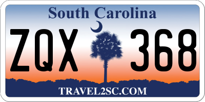 SC license plate ZQX368