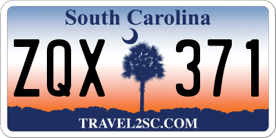 SC license plate ZQX371