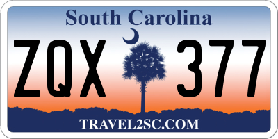 SC license plate ZQX377
