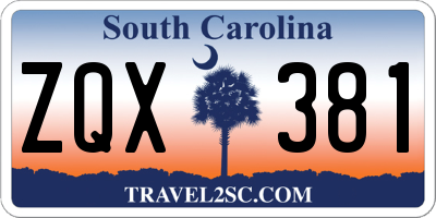 SC license plate ZQX381
