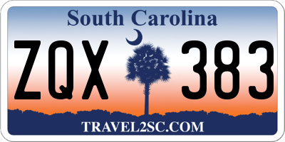 SC license plate ZQX383