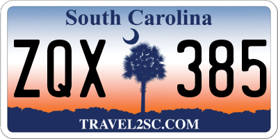 SC license plate ZQX385