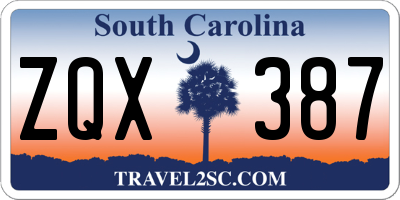 SC license plate ZQX387