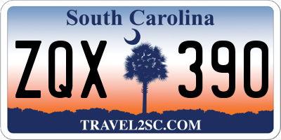 SC license plate ZQX390