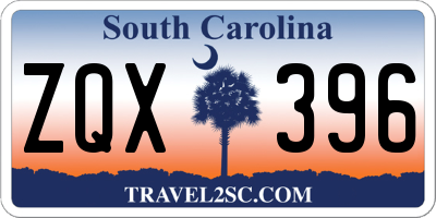 SC license plate ZQX396