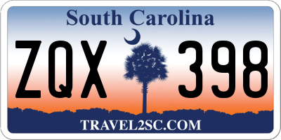 SC license plate ZQX398