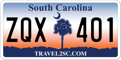 SC license plate ZQX401