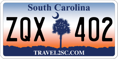 SC license plate ZQX402