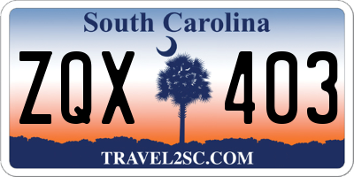 SC license plate ZQX403
