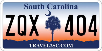 SC license plate ZQX404
