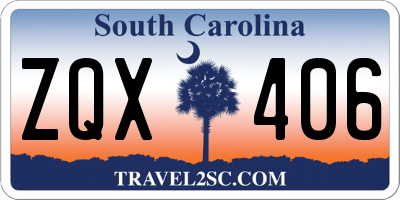 SC license plate ZQX406