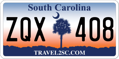 SC license plate ZQX408