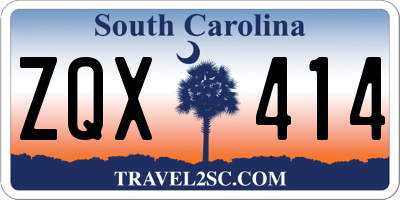 SC license plate ZQX414
