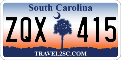 SC license plate ZQX415
