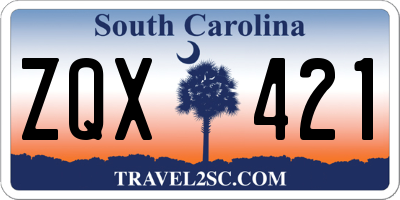 SC license plate ZQX421