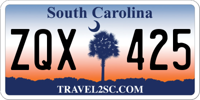 SC license plate ZQX425