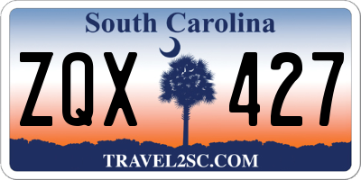 SC license plate ZQX427