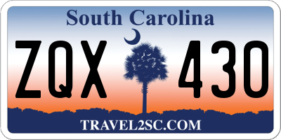SC license plate ZQX430