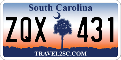 SC license plate ZQX431