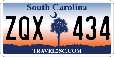 SC license plate ZQX434