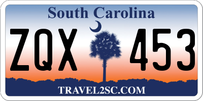 SC license plate ZQX453