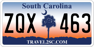 SC license plate ZQX463
