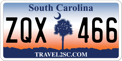 SC license plate ZQX466