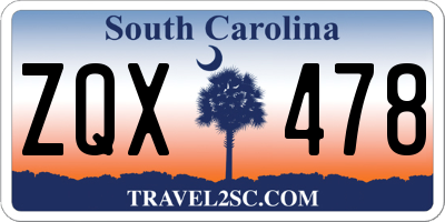 SC license plate ZQX478