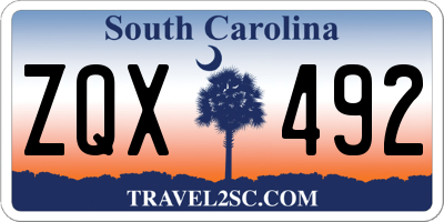 SC license plate ZQX492