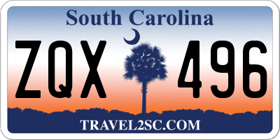SC license plate ZQX496