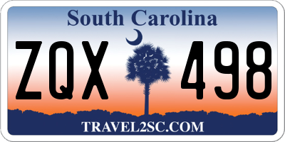 SC license plate ZQX498