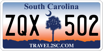 SC license plate ZQX502