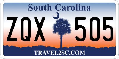 SC license plate ZQX505