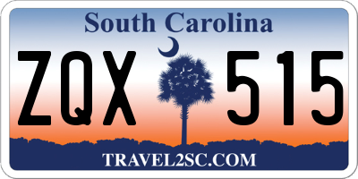 SC license plate ZQX515