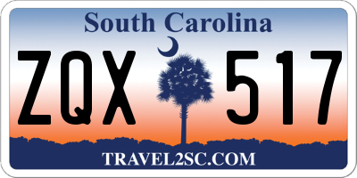 SC license plate ZQX517