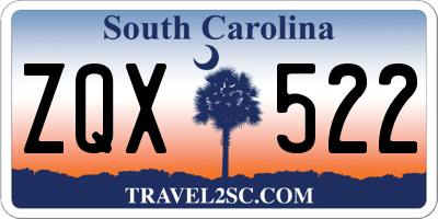 SC license plate ZQX522
