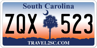 SC license plate ZQX523