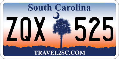 SC license plate ZQX525