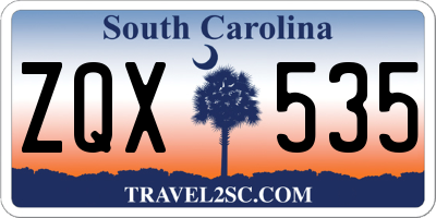 SC license plate ZQX535