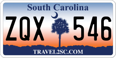 SC license plate ZQX546