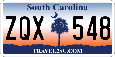 SC license plate ZQX548