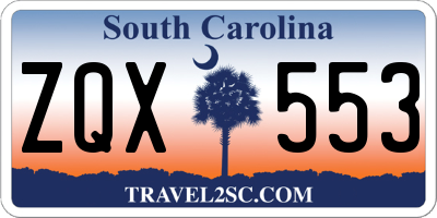SC license plate ZQX553
