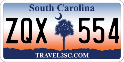 SC license plate ZQX554