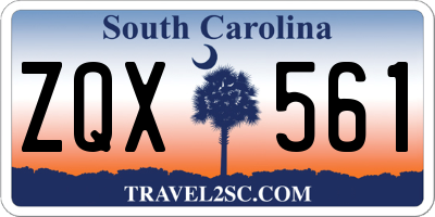 SC license plate ZQX561